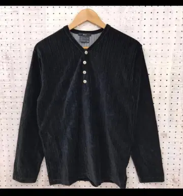 QUASH 네오 시크 스타일 네오 그런지 Y2K 벨로아 헨리넥 롱T