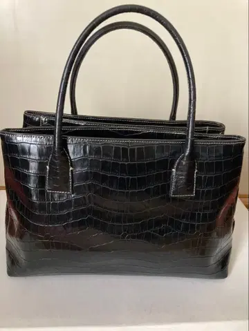 블랙 크로커다일풍 토트백