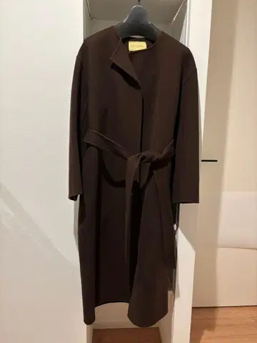 UNITED ARROWS 리버 노카라 코트 브라운 롱 코트