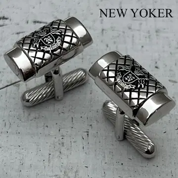 NEW YOKER 크로스 해치 패턴 커프스 링크 커프스 커프스 단추