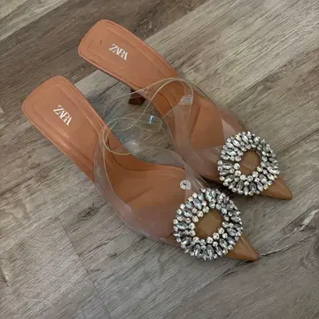 ZARA 비쥬 펌프스 뮬 샌들 37