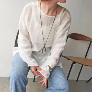 spick&span 메쉬 린넨 루즈 풀오버 손세탁 가능