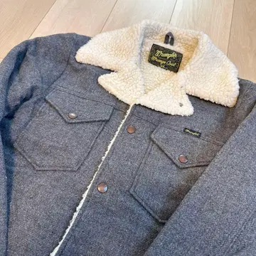 론 헤르만 x 랭글러 울 런치 코트 /S 다크 그레이 보아 안감 플리스