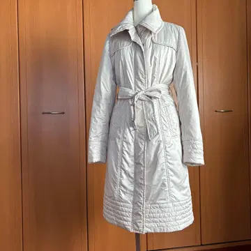 트렌치풍, 충전솜 롱 코트 크림색