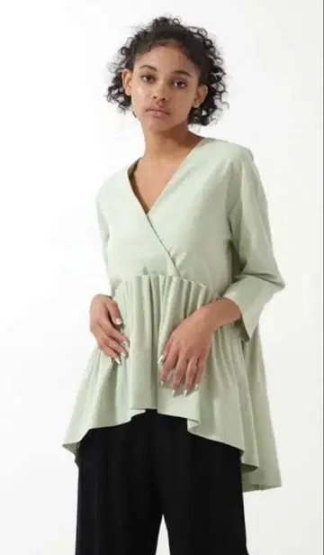 르 필 LE PHIL 드라이 2WAY 스트레치 블라우스 셔츠 7부 소매