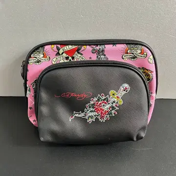 [ 새상품 ] Ed Hardy 에드버디 파우치 2개 세트 메이크업 파우치