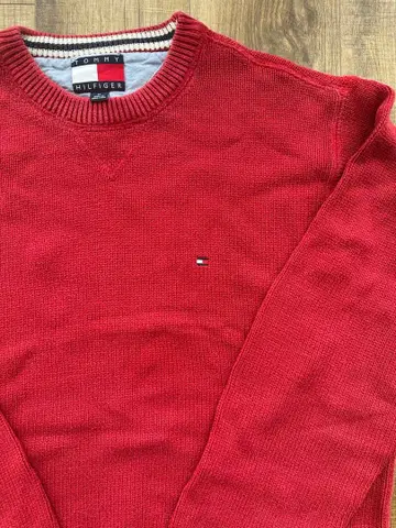 TOMMY HILFIGER 레드 니트 M