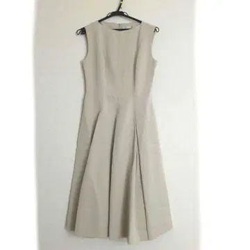 CELFORD 그로그랭 원피스 플레어 턱 36 라이트 베이지