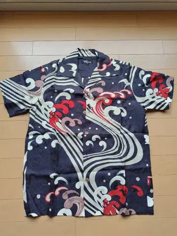 Pagong 교유젠 알로하 셔츠 S 사이즈 파도 무늬