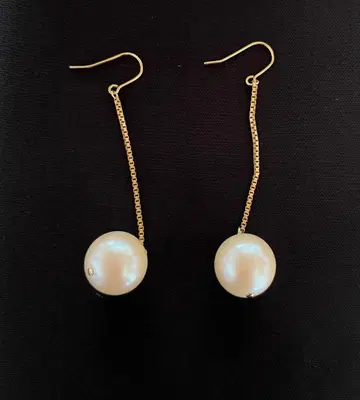 수지 펄 양쪽 귀걸이 MAYU 롱 사이즈