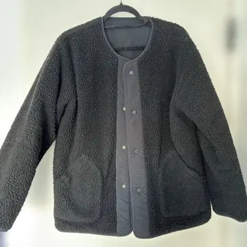 유나이티드 애로우즈 플리스 퀼팅 자켓 블랙