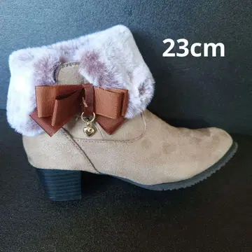 퍼 달린 리본 디자인 부츠 23cm