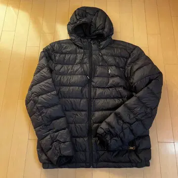 블랙 후드 부착 다운 자켓 POLO 리메이크 제품