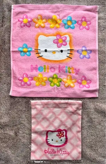 헬로키티 카오하나 타월 복조리 2개 세트 1998년
