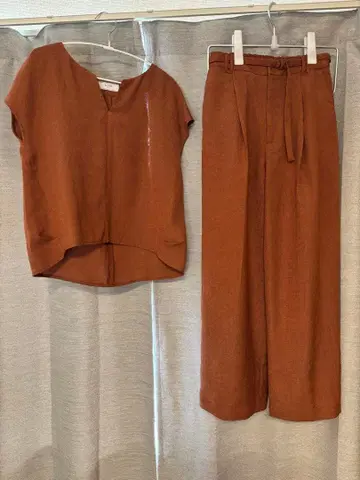 SLOBE IENA 린넨 셋업 브라운 36