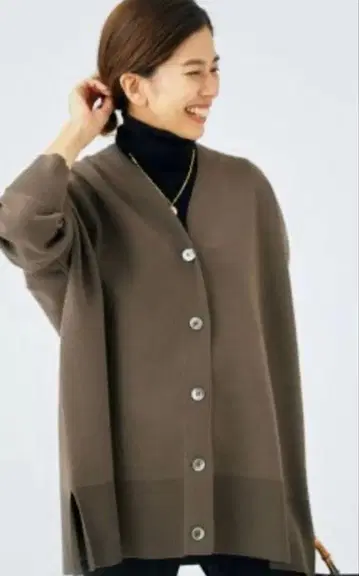 IENA 슈퍼 파인 스무스 판초 가디건 브라운