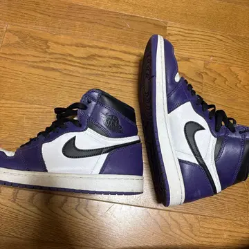 퍼플/화이트 하이컷 스니커즈