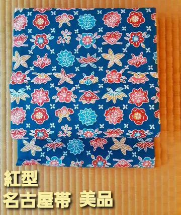 빙가타 나고야 오비 귀여운 꽃무늬 멋진 디자인 꽃 풍경 무늬