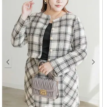 CLETTE 체크 무늬 트위드 셋업