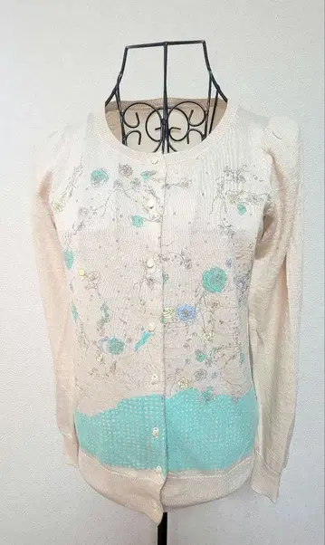 미착용 프랑슈리페 블랙 가디건 M 장미 유니콘 체크