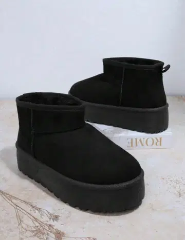 26.0 통굽 어그 부츠 빅 사이즈 숏부츠 블랙 여성용