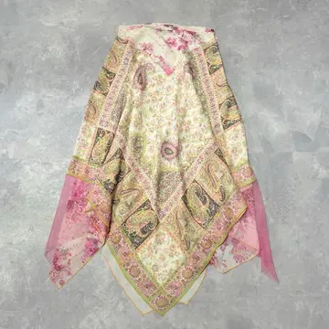 에트로 ETRO 롱 스커트 실크 페이즐리 꽃무늬 비대칭