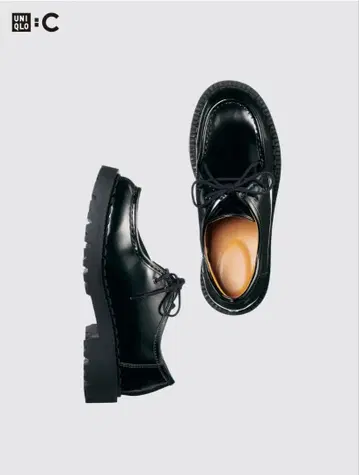 UNIQLO:C 레이스업 슈즈 블랙 로퍼 통굽