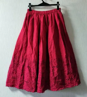 Lisette 자수 린넨 스커트