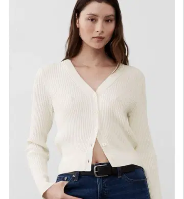 BANANA REPUBLIC 아이보리 리브 가디건