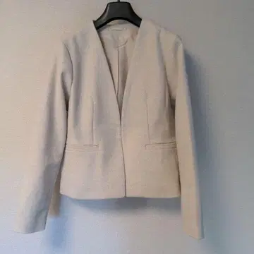 GU 노카라 트위드 자켓 라이트 베이지 울 혼방