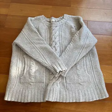 케이블 니트 스웨터 S 라이트 그레이