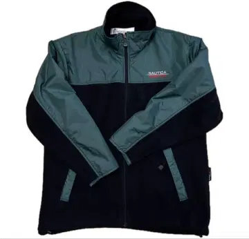 컨디션 최상 노티카 NAUTICA 플리스 블루종 블랙 x 그린