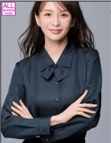 앙조이 미사용 새상품 enjoie 긴팔 블라우스 리본 포함 사무복