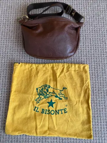 IL BISONTE 가죽 바디백 브라운