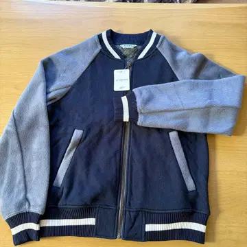 BEAMS 풀 집업 자켓 네이비/그레이