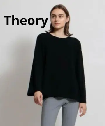 [ Theory ] 코튼 캐시미어 혼방 리브 니트 스웨터