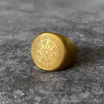 시그넷 반지 골드 나침반 모티브 멕시칸 주얼리