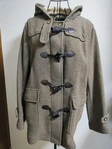 EASTBOY 브라운 더플 코트 후드 부착