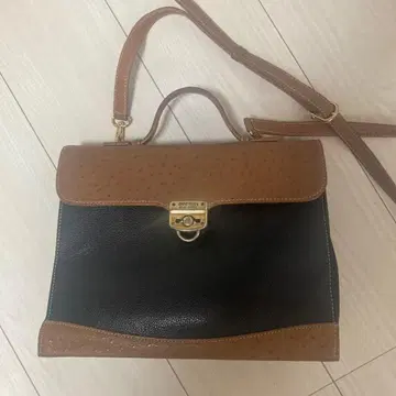 앤 클라인 가죽 핸드백 블랙/브라운