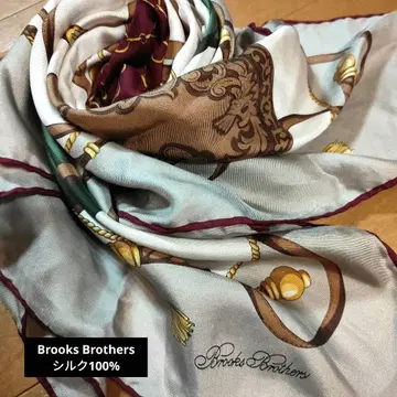 Brooks Brothers 실크 100% 스카프 대형 85 x 80cm