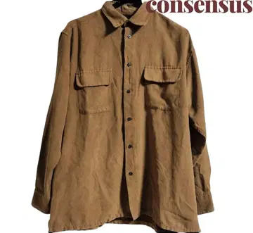브라운 스웨이드풍 새상품급 90s consensus 오버 사이즈 셔츠