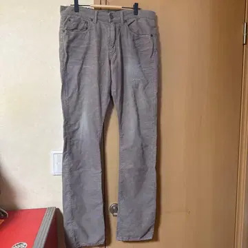RHC 그레이 코듀로이 데미지 가공 팬츠