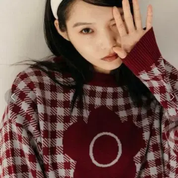 [ 새상품급 ] MARY QUANT PUBLUX 체크 무늬 스웨터