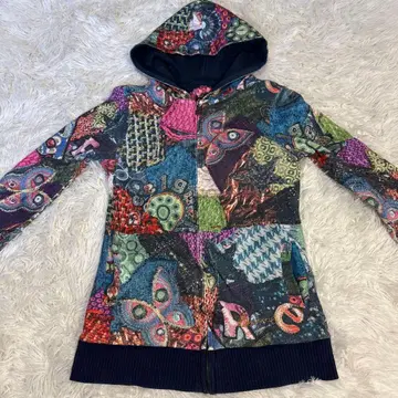 Desigual 데시구알 빈티지 올 패턴 지퍼 후드티 남녀