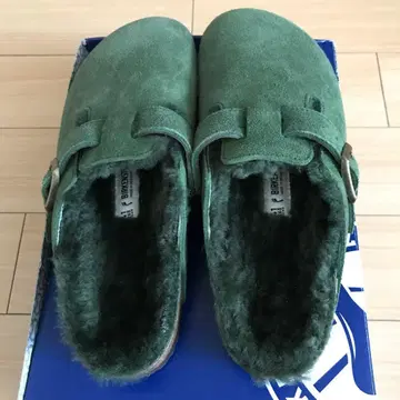 미사용품 버켄스탁 보스턴 시어링 그린 내로우 폭 26.5cm