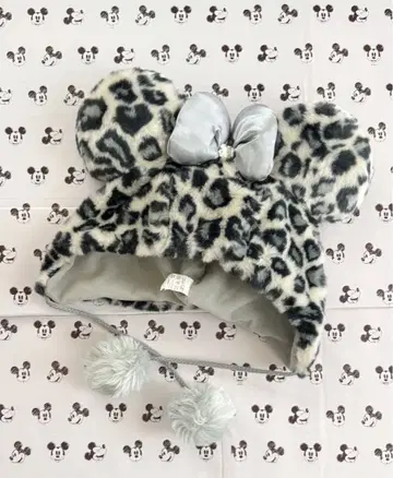 디즈니 레오파드 무늬 미니 팬캡 그레이