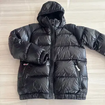 PYRENEX 후드 부착 블랙 다운 자켓 사이즈 12