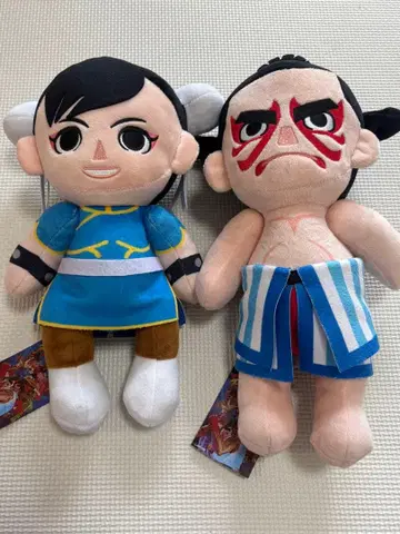 스트리트 파이터 2 봉제 인형 춘리 & 에드몬드 혼다