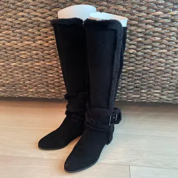 가격 인하 블랙스 에이드 퍼(fur) 부착 롱 부츠