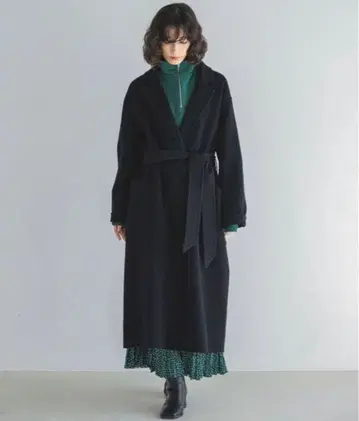 [ 새상품 ] 아파트 바이 로리즈 casheep 롱 코트 S 네이비